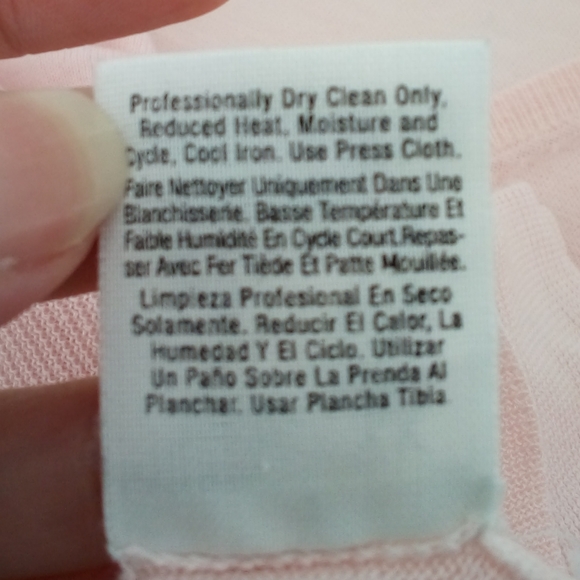 Vintage DKNY Petite Pink 100% Cotton Cardigan Formal Wedding Career S - Picture 7 of 8